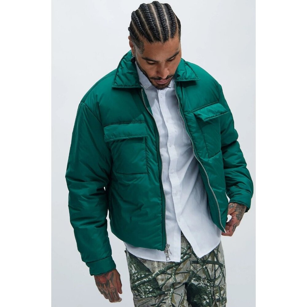 York Puffer Jacket Full Zip Green Men's